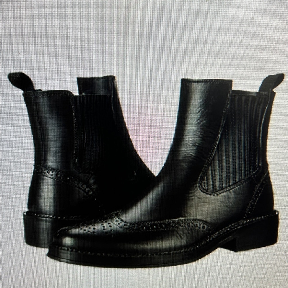 Kenneth Cole Reaction SZ13 Make A Splash Black Chelsea Wingtip Rain Boot Staple